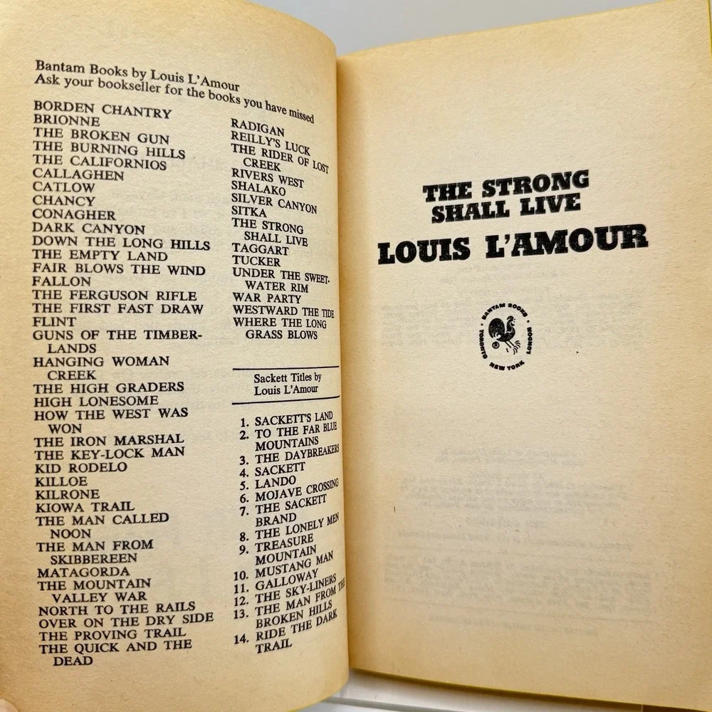 Louis L'Amour--The Strong Shall Live 1st Edition 1980‎ Western Paperback